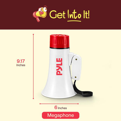Pyle 30W Rechargeable Megaphone With Voice Changer, Bluetooth, Siren, And Usb-C Charging – Perfect For Events And Announcements (Red)