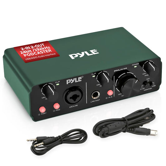 USB Audio Interface for Recording - Studio Quality, 24bit/192kHz, Green