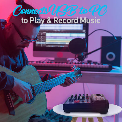 Professional 6-Channel Audio Mixer