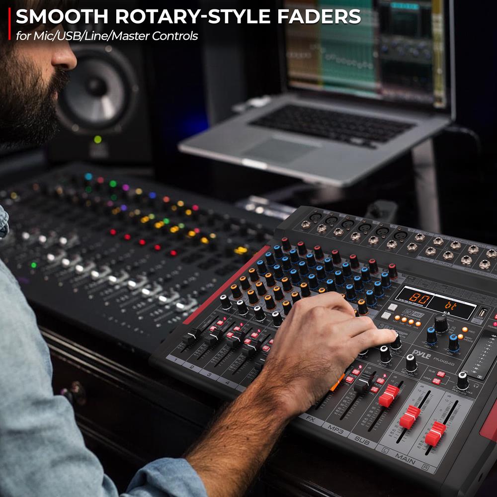 8-Channel Audio Mixer, Wireless Streaming, 380 DSP Effects, USB