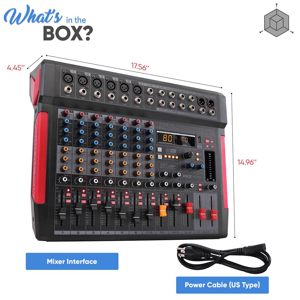 8-Channel Audio Mixer, Wireless Streaming, 380 DSP Effects, USB