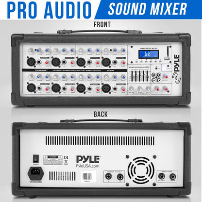 800W Bluetooth Stage Mixer - Pro Audio Sound, MP3/USB/SD, LCD Display