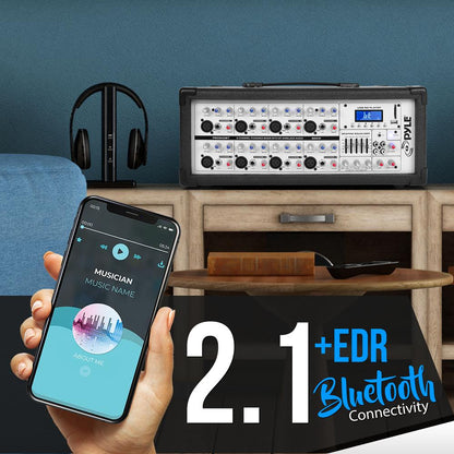 800W Bluetooth Stage Mixer - Pro Audio Sound, MP3/USB/SD, LCD Display