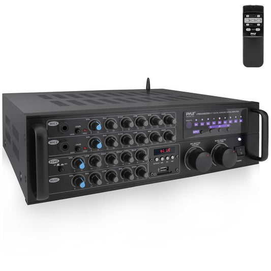 2000W Bluetooth Mixing Amplifier, Karaoke/PA, USB/SD, Rack Mountable