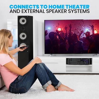 2000W Bluetooth Mixing Amplifier, Karaoke/PA, USB/SD, Rack Mountable