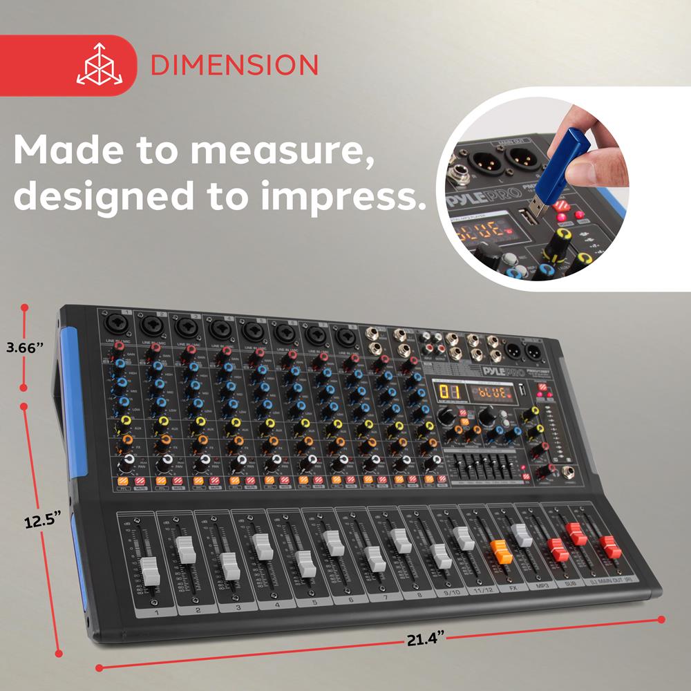 12-Channel Bluetooth Studio Mixer - Thumbnail 5