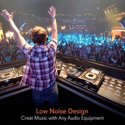 4-Channel Bluetooth DJ Mixer - Pro Audio, USB Interface, Phantom Power