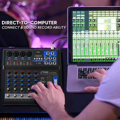 6-Channel Audio Mixer - Bluetooth Streaming - 48V Phantom Power