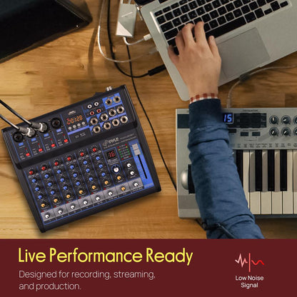 8-Channel Bluetooth Studio Mixer - USB, DSP, Phantom Power, DJ/Studio Use