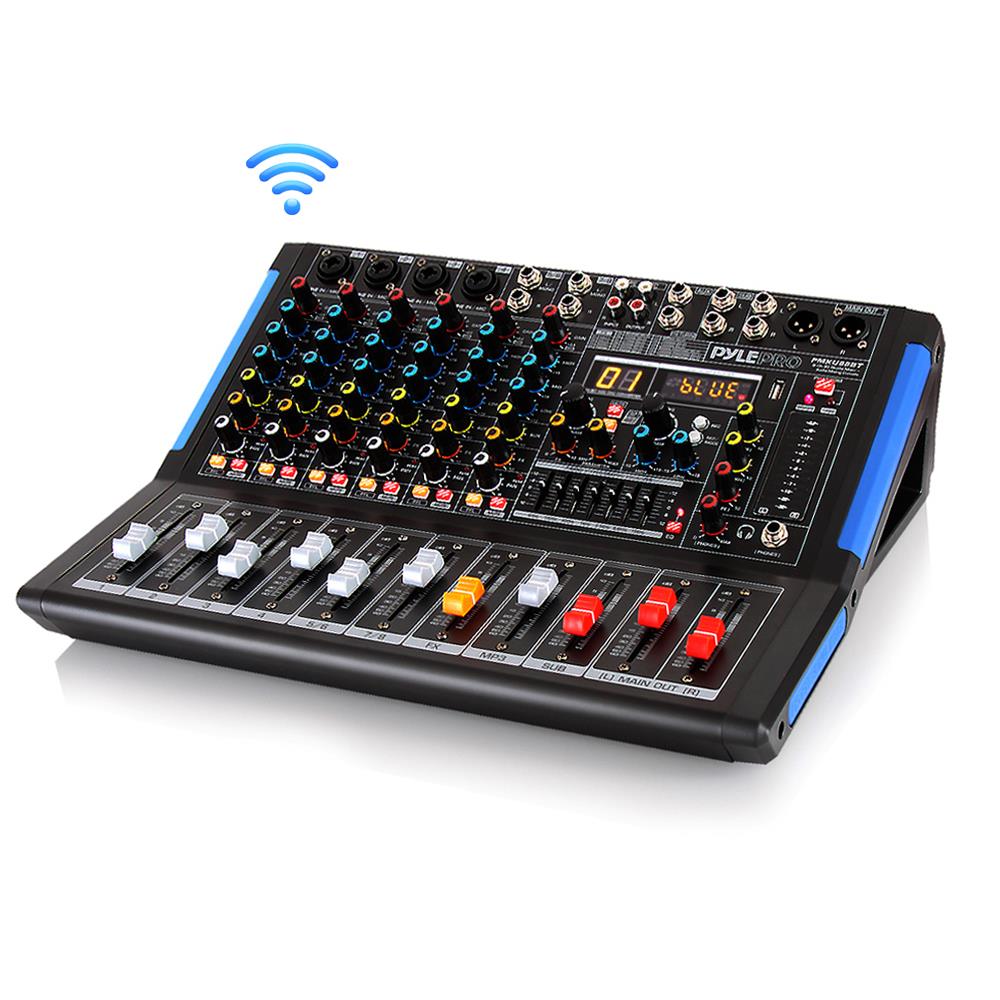 Pyle 8-channel Bluetooth Audio PA Mixer, Model PMX840BT. It Pumps Out 800 Watts And Has Tons Of Inputs. Perfect For Events, With Bluetooth Streaming.