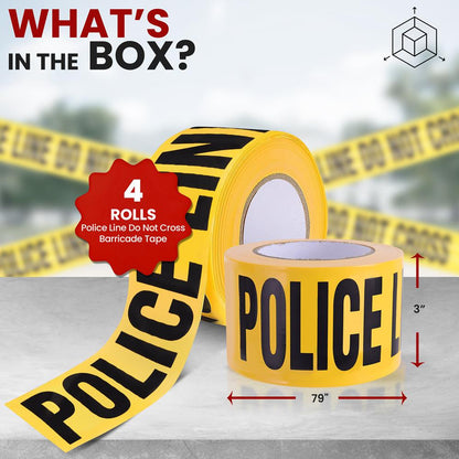 4 Pieces Safety Caution Tape Set Durable Polyethylene Yellow