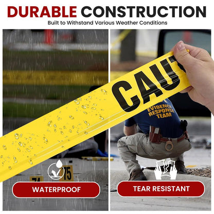 Safety Barricade Tape 656ft Tear-Resistant Polyethylene Yellow