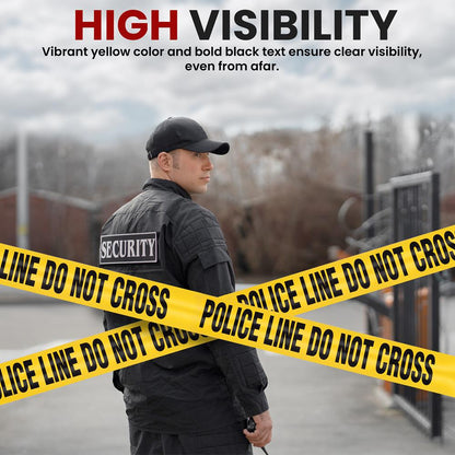 8-Piece Safety Barricade Tape Set, 656ft, High-Visibility Polyethylene, Yellow