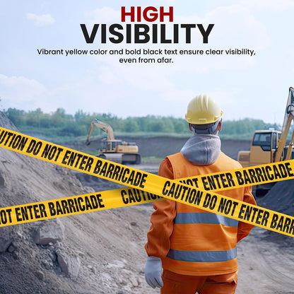 6 Pieces Caution Tape Set 656ft High Visibility Polyethylene Yellow