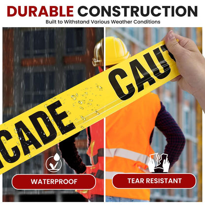 6 Pieces Caution Tape Set 656ft High Visibility Polyethylene Yellow