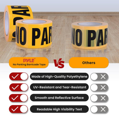 6-Piece No Parking Tape Set, High Visibility, 656ft Polyethylene, Yellow