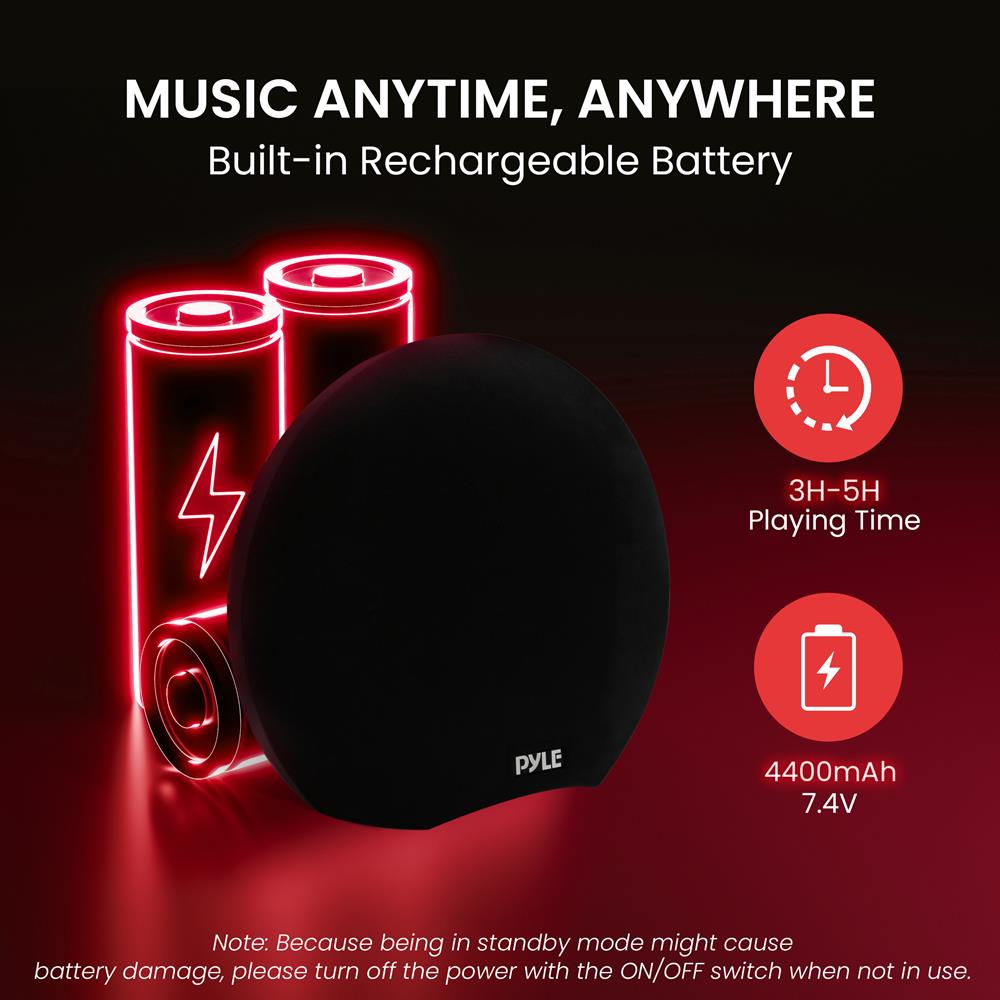 Portable Bluetooth Speaker, Waterproof, 280W, Rechargeable, Mic
