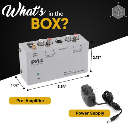 Phono Preamp for Turntables - Low Noise, RCA Output, Compact Design