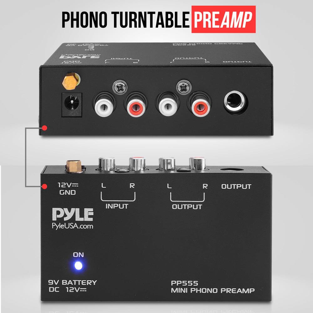 Phono Turntable Preamp - Low Noise, RCA Input/Output, Battery