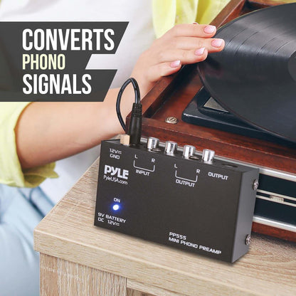 Phono Turntable Preamp - Low Noise, RCA Input/Output, Battery Option