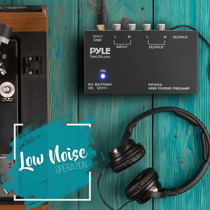 Phono Turntable Preamp - Low Noise, RCA Input/Output, Battery Option