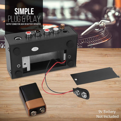 Phono Turntable Preamp - Low Noise, RCA Input/Output, Battery Option