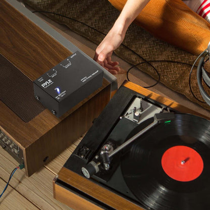 Compact Phono Turntable Preamp with RCA & 1/4'' Outputs