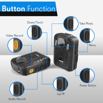 Police Body Camera HD 1296p Waterproof Night Vision 16GB Memory