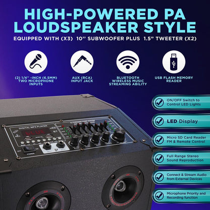 3X10‚Äù Wireless Karaoke Pa Speaker System