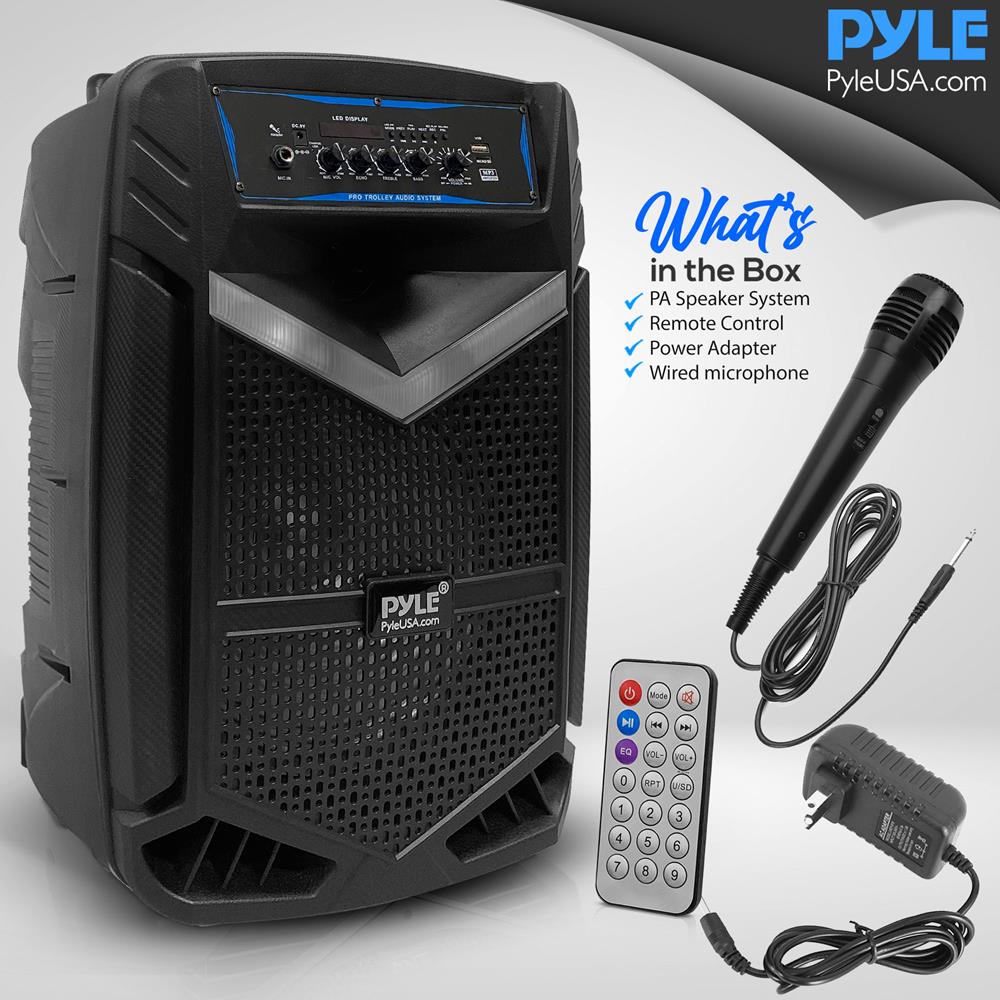 Portable Bluetooth PA Speaker 600W Rechargeable 10" Subwoofer Party Lights - Thumbnail 2