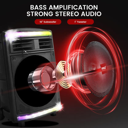 Portable Bluetooth PA Speaker 600W Rechargeable Battery Party Lights