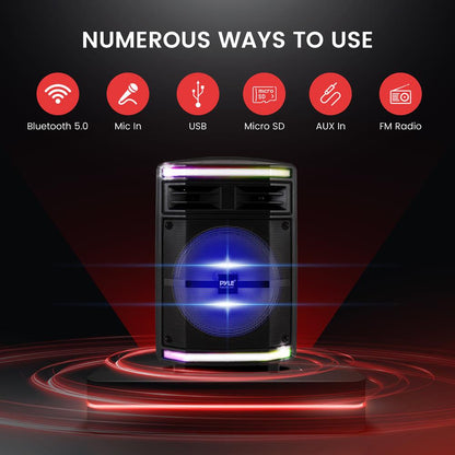 Portable Bluetooth PA Speaker 600W Rechargeable Battery Party Lights