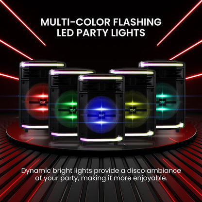 Portable Bluetooth PA Speaker 600W Rechargeable Battery Party Lights