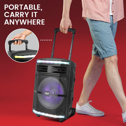 Portable Bluetooth PA Speaker 600W Rechargeable Battery Party Lights