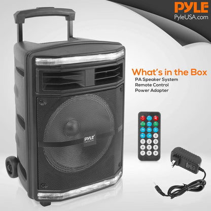Portable Bluetooth PA Speaker 600W Rechargeable Battery Party Lights