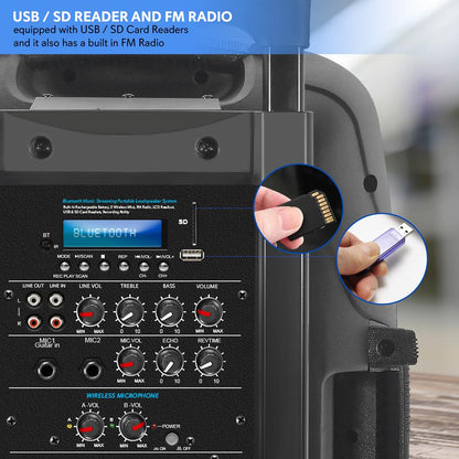 Portable Bluetooth Pa Speaker System