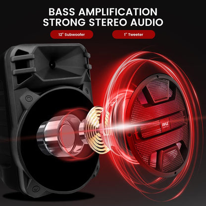 Portable Bluetooth PA Speaker 800W Rechargeable LED Lights