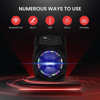 12" Portable Bluetooth Speaker 1000W Rechargeable LED Lights