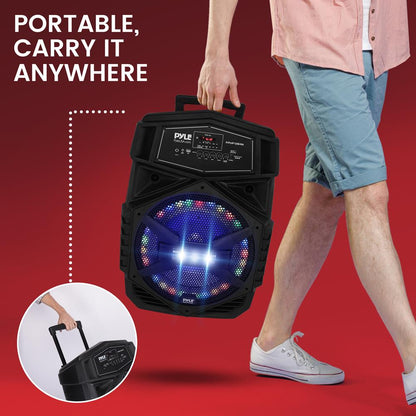 12" Portable Bluetooth Speaker 1000W Rechargeable LED Lights