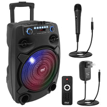12" Portable Bluetooth PA Speaker 800W Rechargeable LED Lights
