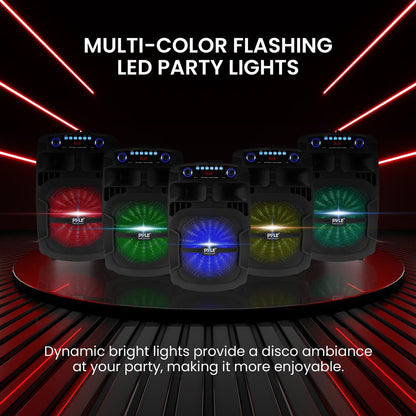 Portable Bluetooth PA Speaker 800W Rechargeable LED Lights 12"
