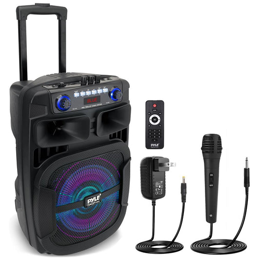 Portable Bluetooth PA Speaker 800W Rechargeable LED Lights 12"