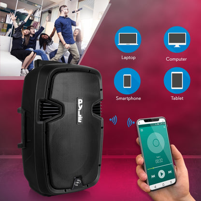 Wireless Portable PA Speaker 1000W Bluetooth 12" Subwoofer Dual System