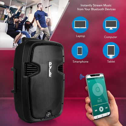 product image number 4 for Pyle 12’’ Bluetooth Pa Speaker & Mic System