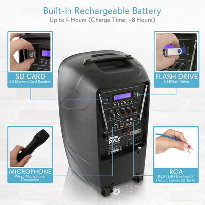 product image number 3 for Pyle Portable Bluetooth Pa Loudspeaker System