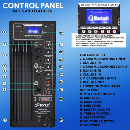 PA Speaker 600W Bluetooth Streaming 15" Woofer Titanium Tweeter