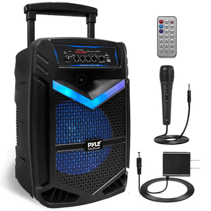 Portable Bluetooth PA Speaker 1200W Rechargeable 15" Subwoofer Party Lights