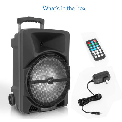 Wireless Portable PA Speaker 1200W Bluetooth LED Lights Rechargeable Battery