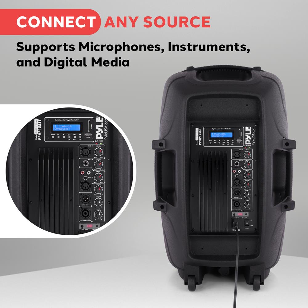 Wireless PA Speaker System 1500W Bluetooth 15