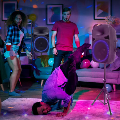 Wireless PA Speaker System 500W, Bluetooth, 15" Woofer, Party Lights